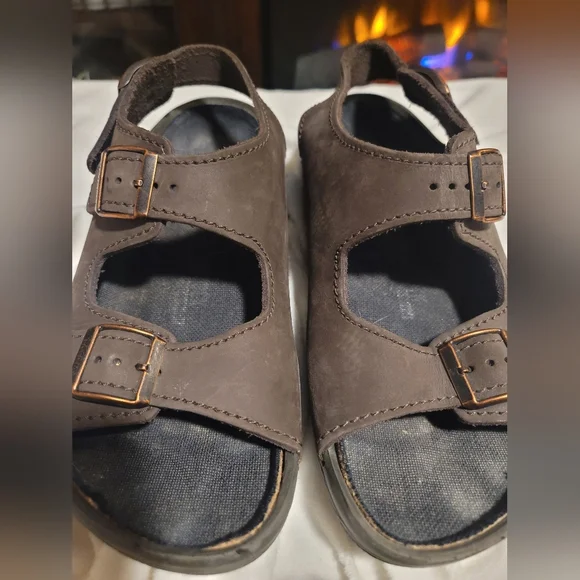 Birkenstock Tatami Brown Leather Slip On Sandals Size 7 Mens Removable Insole - Picture 6 of 11